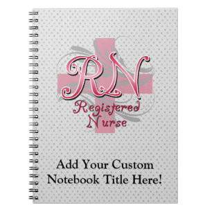 Registered Nurse, Pink Cross Swirls Notebook
