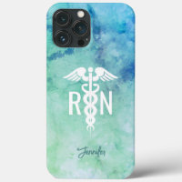 Registered Nurse RN Aqua Blue Medical Personalized
