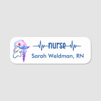 Registered Nurse RN Badge Navy Blue Stethoscope