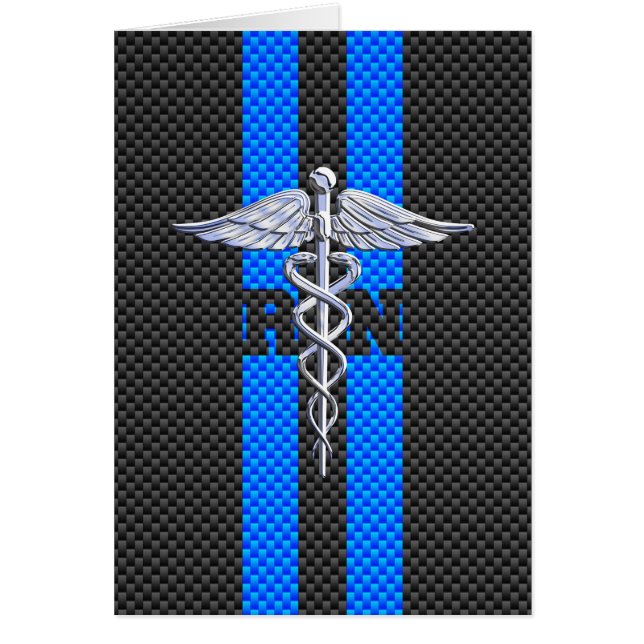 Registered Nurse RN Caduceus Carbon Fibre Decor (Front)