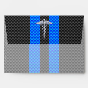 Registered Nurse RN Caduceus Carbon Fibre Stripes Envelope