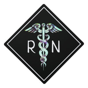 Registered Nurse RN Caduceus Cute Graduation Cap Topper