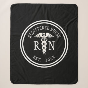 Registered Nurse RN Caduceus Medical Classic Sherpa Blanket