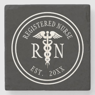 Registered Nurse RN Caduceus Medical Customized Stone Coaster