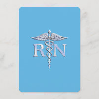 Registered Nurse RN Caduceus on Baby Blue