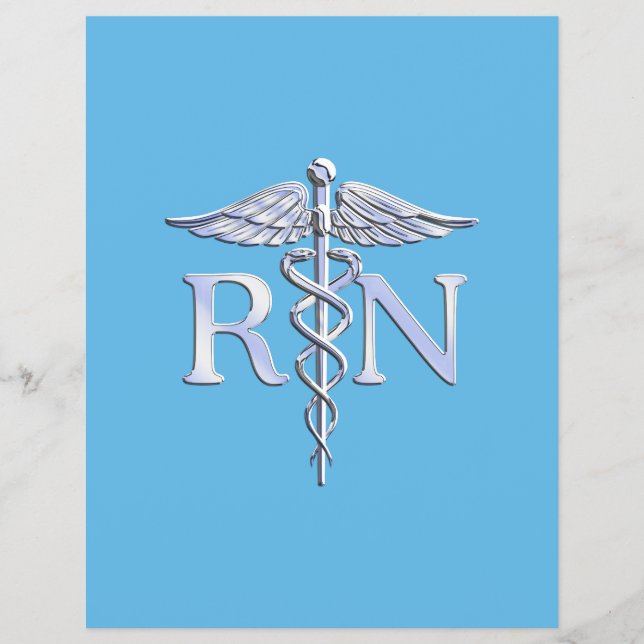 Registered Nurse RN Caduceus on Baby Blue Flyer (Front)