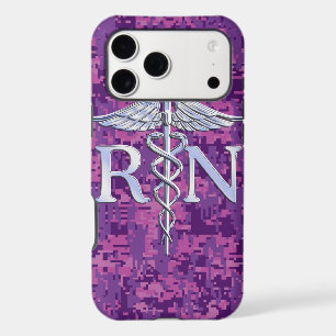 Registered Nurse RN Caduceus on Fuchsia Camo
