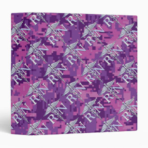 Registered Nurse RN Caduceus on Pink Camouflage Binder
