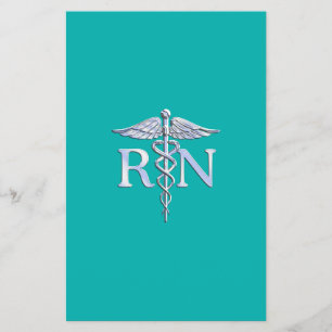 Registered Nurse RN Caduceus on Turquoise Flyer