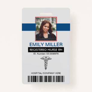 Registered Nurse RN caduceus photo template Badge
