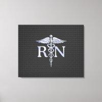 Registered Nurse RN Caduceus Snakes Carbon