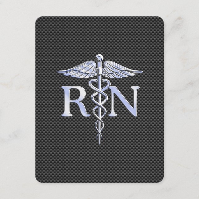 Registered Nurse RN Caduceus Snakes Enclosure Card (Front)