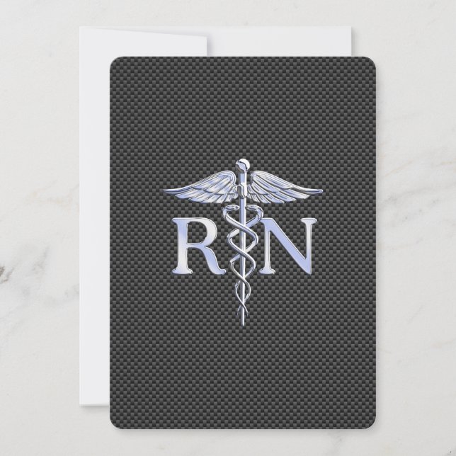 Registered Nurse RN Caduceus Snakes Invitation (Front)