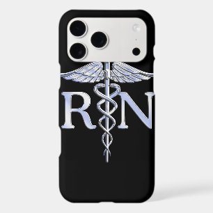 Registered Nurse RN Caduceus Snakes Style on Black