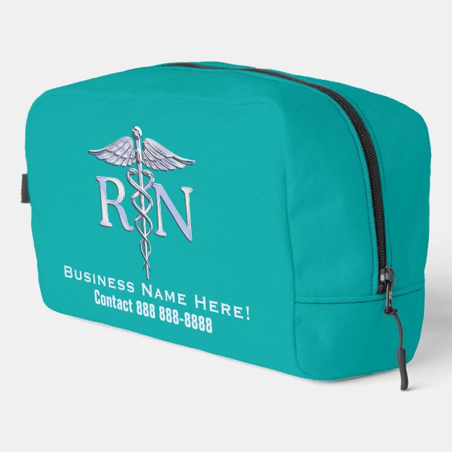Registered Nurse RN Caduceus with text Dopp Kit (Right Corner)