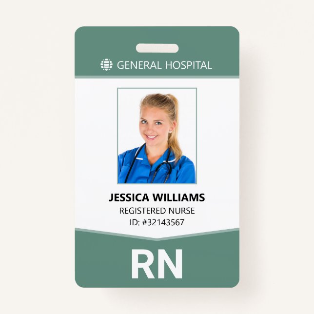 Registered Nurse RN Employee ID Badge (Front)