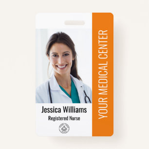 Registered Nurse RN Employee ID Orange Badge