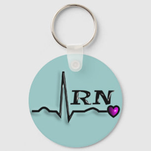 Registered Nurse "RN" Gifts QRS Design Keychain