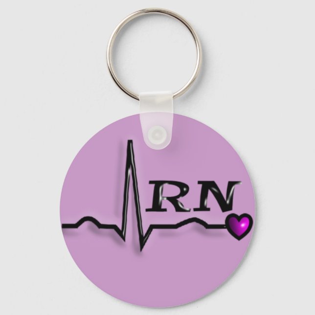 Registered Nurse "RN" Gifts QRS Design Keychain (Front)