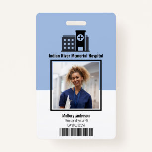 Registered Nurse RN Hospital ID Photo Badge