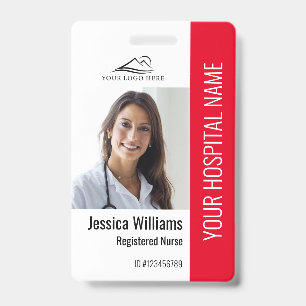 Registered Nurse RN Medical Blue Photo ID Work Badge