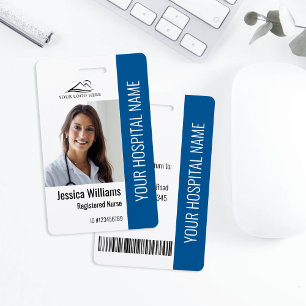 Registered Nurse RN Medical Blue Photo ID Work Badge