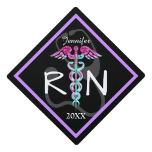 Registered Nurse RN Medical Caduceus Customized Graduation Cap Topper