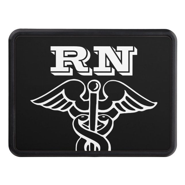 Registered Nurse RN medical caduceus logo car Trailer Hitch Cover (Front)