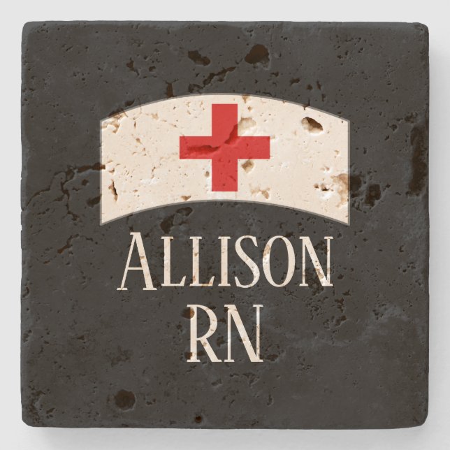 Registered Nurse RN Medical Personalized Stone Coaster (Front)