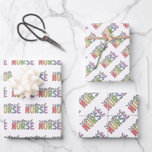 Registered Nurse RN Nurse Graduation Wrapping Paper Sheet (Front)