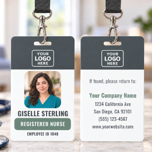 Registered Nurse RN Photo Badge with Logo