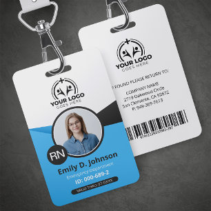 Registered Nurse RN Photo & Barcode Medical Badge