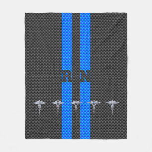 Registered Nurse RN Silver Caduceus Fleece Blanket