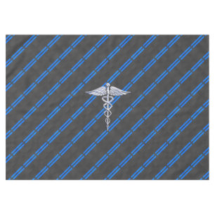 Registered Nurse RN Silver Caduceus Tablecloth