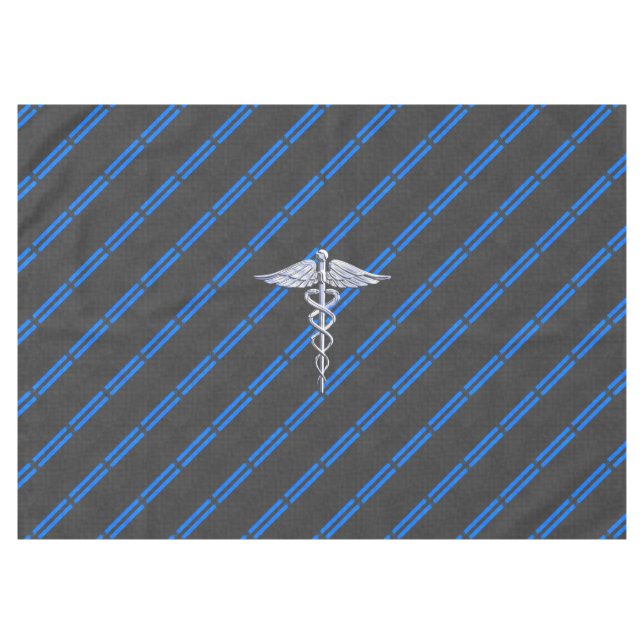 Registered Nurse RN Silver Caduceus Tablecloth (Front (Horizontal))
