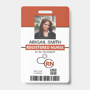 Registered nurse RN terracotta photo Badge