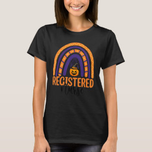 Registered Nurse Scary Halloween Pumpkin Rainbow N T-Shirt