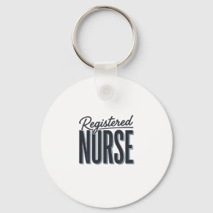 Registered Nurse Script Typography Vector Design_1 Keychain