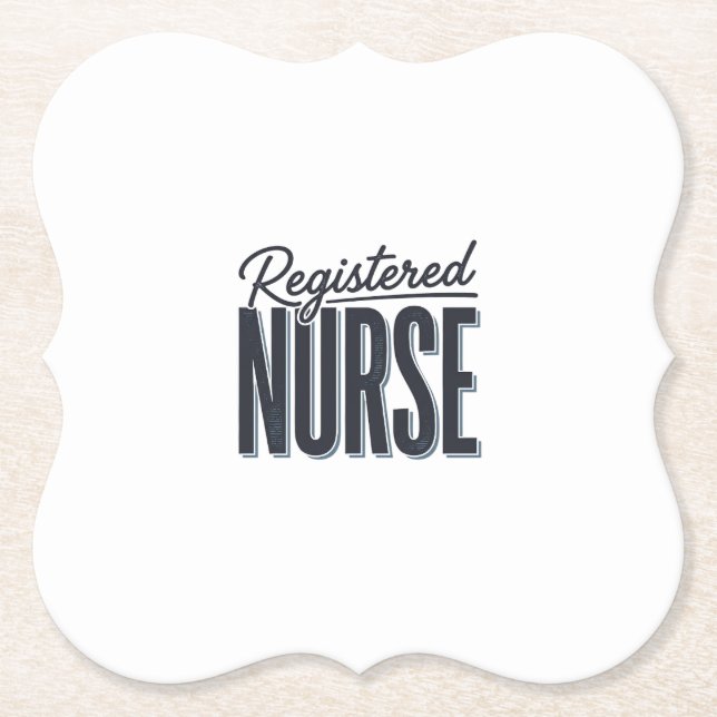 Registered Nurse Script Typography Vector Design_1 Paper Coaster (Front)
