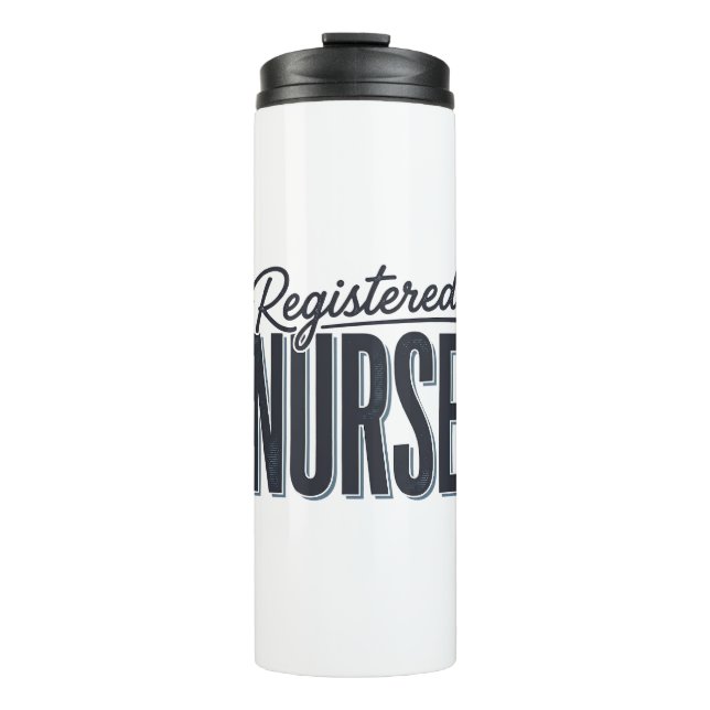 Registered Nurse Script Typography Vector Design_1 Thermal Tumbler (Front)