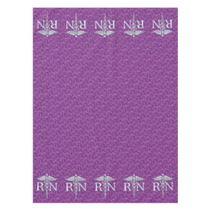 Registered Nurse Silver Caduceus Pink Camouflage Tablecloth