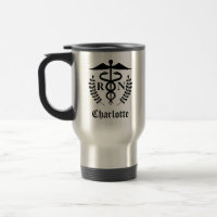 Registered Nurse Simple Black and White Caduceus