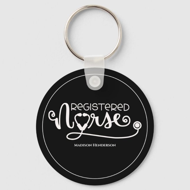  Registered Nurse Stethoscope (RN)Personalized   Keychain (Front)