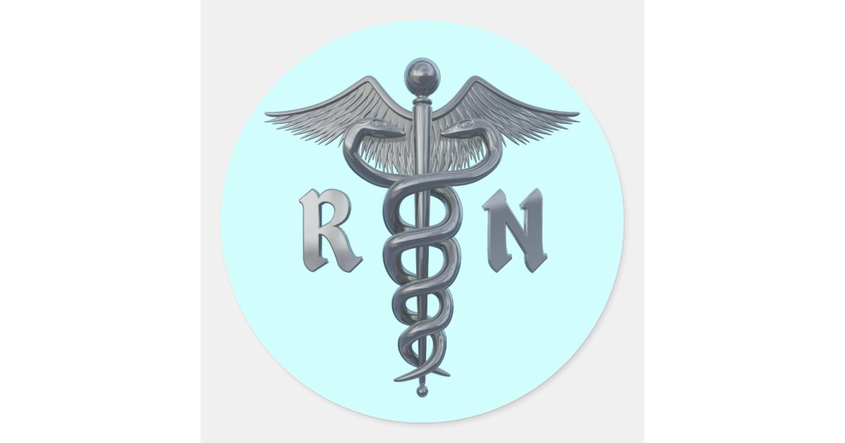 Registered Nurse Symbol Classic Round Sticker | Zazzle