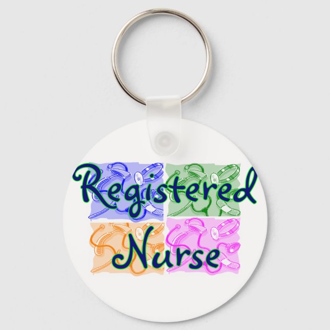 Registered Nurse T-Shirts & Gifts--Unique items Keychain (Front)