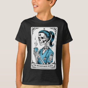 Registered Nurse Tarot Card Skeleton Nurse Hallowe T-Shirt