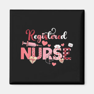 Registered Nurse Valentines Day Scrub Top Women Sc Magnet