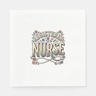 Registered Nurse Vintage Floral Typography Shirt D Napkin