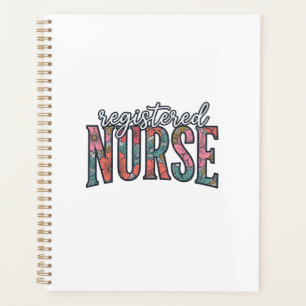 Registered Nurse Vintage Floral Typography Shirt D Planner