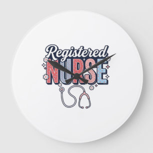 Registered Nurse Vintage Vector Shirt Design_1 Large Clock